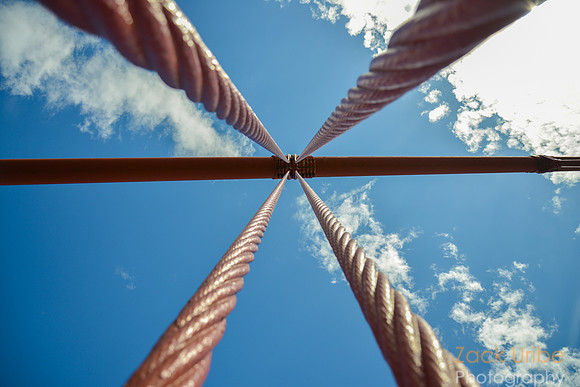 Forced perspective of the Golden Gate Bridge Cables